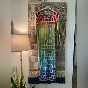 🌈 Jeremy Scott x adidas multicolor keyboard body con midi dress